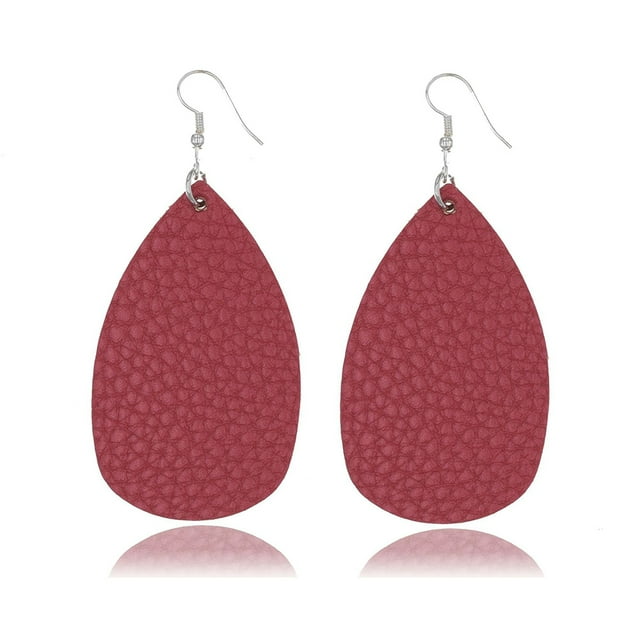 ADDHAT 8 Pares Aretes Colgantes En Cuero PU Con De Para Mujer