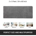 thumbnail image 6 of DweIke Chenille Bathroom Mats With Non-Slip Backing Machine Washable Indoor Durable Rug 24"x60",Gray, 6 of 7