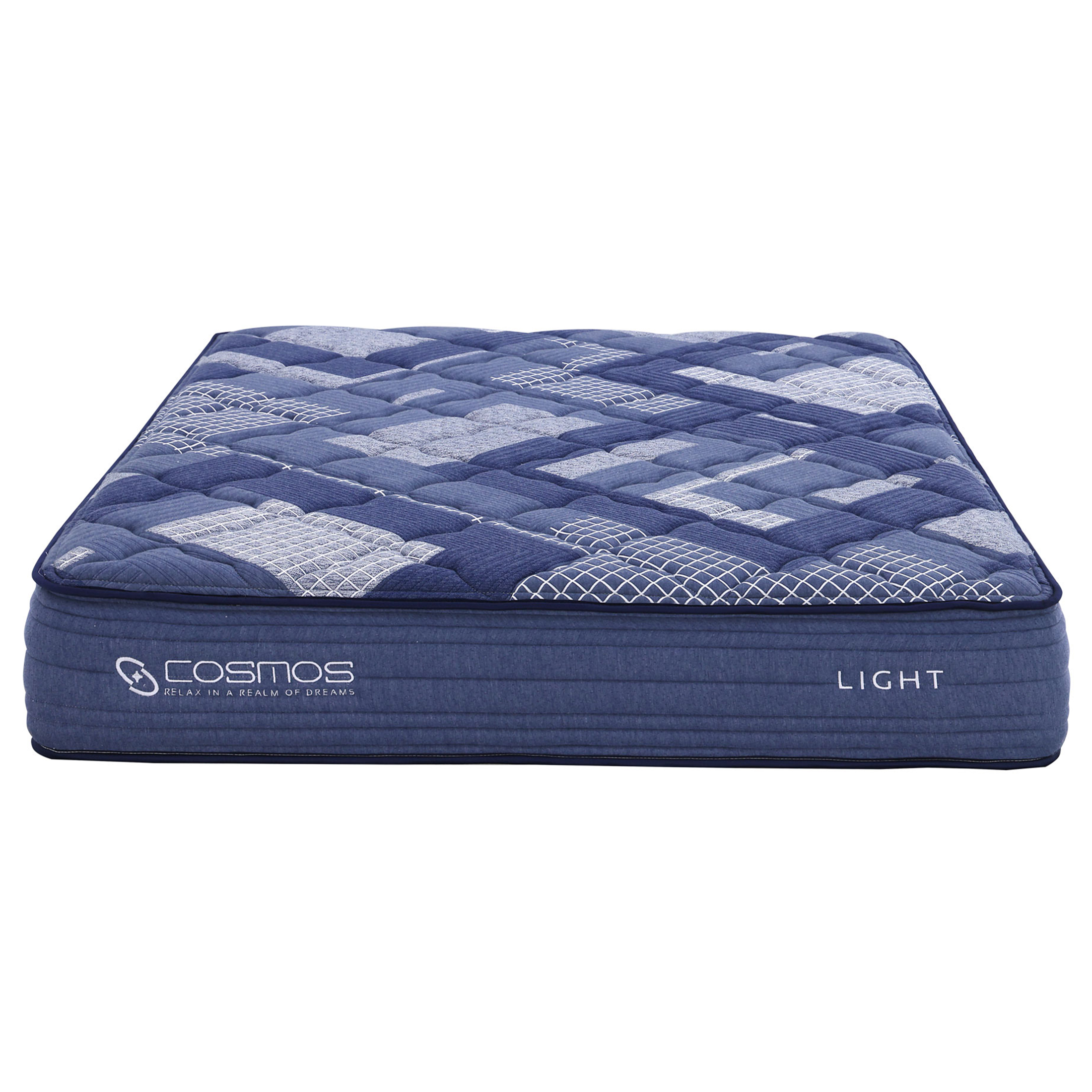 JERFIT 10 Inch King Size Pocket Coil and Memory Foam Hybrid Mattress, Medium Firm Support with Cooling Blue Fabric Cover, Compressed Rolled for Easy Setup