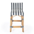 thumbnail image 2 of Butler Specialty Serienna Rattan Low Back 24.5" Counter Stool - Navy & White, 2 of 8