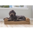 thumbnail image 3 of FurHaven Pet Products Quilted Memory Top Sofa Pet Bed for Dogs & Cats - Toasted Brown, Medium, 3 of 13