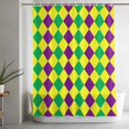 thumbnail image 4 of Purple Green Plaid Shower Curtain, Simple Purple Green Yellow Diamond Waterproof Shower Curtain Set with 12 Hooks Lightweight Bath Curtains Fabric Bathroom Decor 60x72 Inches, 4 of 9