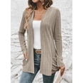 thumbnail image 4 of PTHTECHUS Womens Cardigan Open Front Sweater for Women Lightweight Knit Cardigan Long Sleeve Outerwear with Pockets, 4 of 6