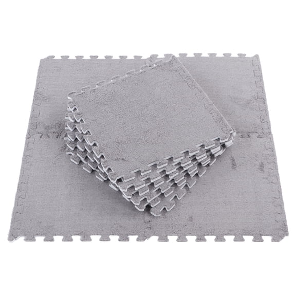 Plush Foam Floor Mat, 10pcs Plush Foam Floor Mat Soft Thick Split Joint Interlocking Plush Foam Rug For Room Floor