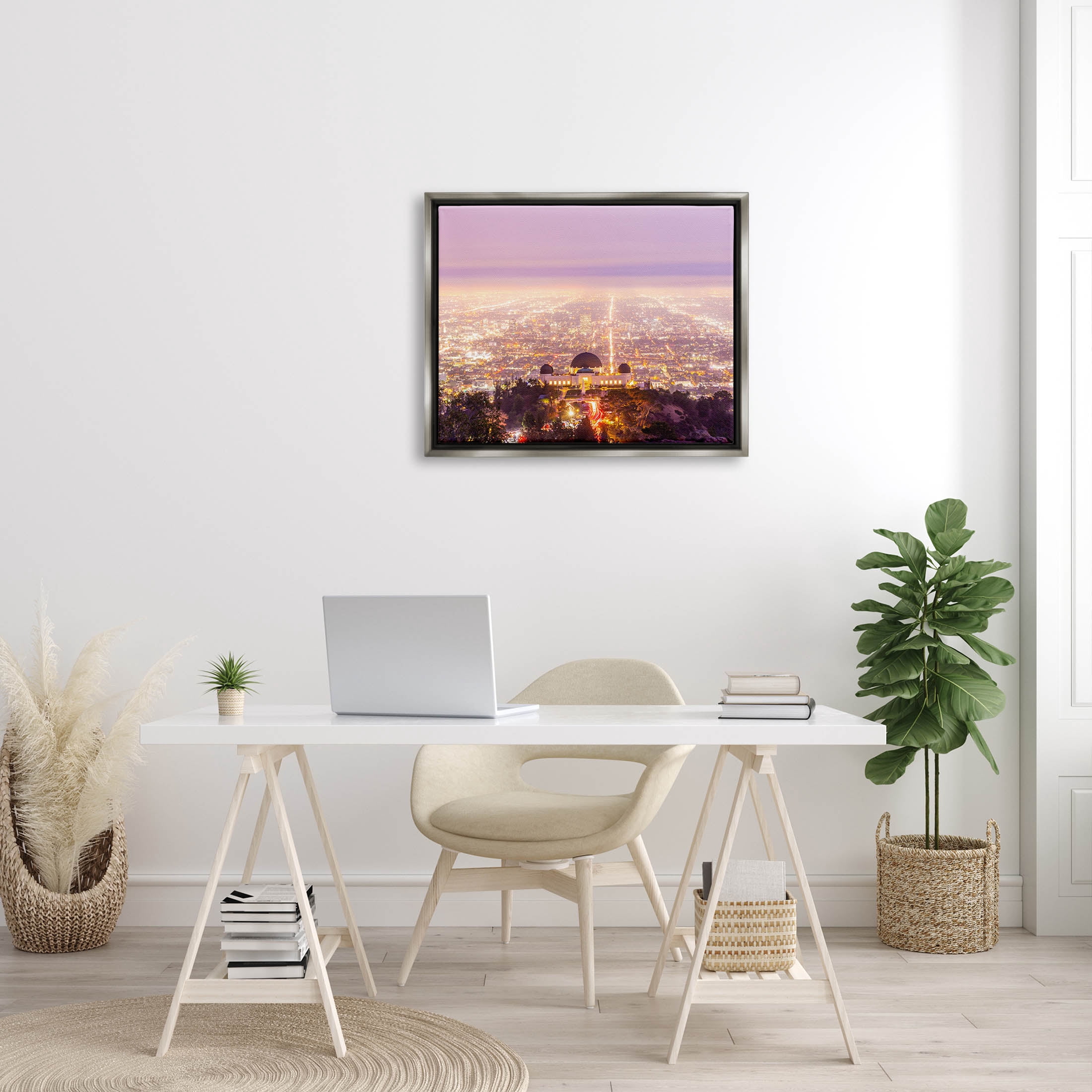 Dome Landmark Overlooking Cityscape Town & City Graphic Art Luster Gray Framed Art Print Wall Art