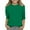 Green, variant on ZACPNCV Kids Three-Quarter Sleeve Shirts Crewneck Solid Color Pullover Basic Tees Daily Tees Blouses Spring Summer Clothes Blue 5-6 Years