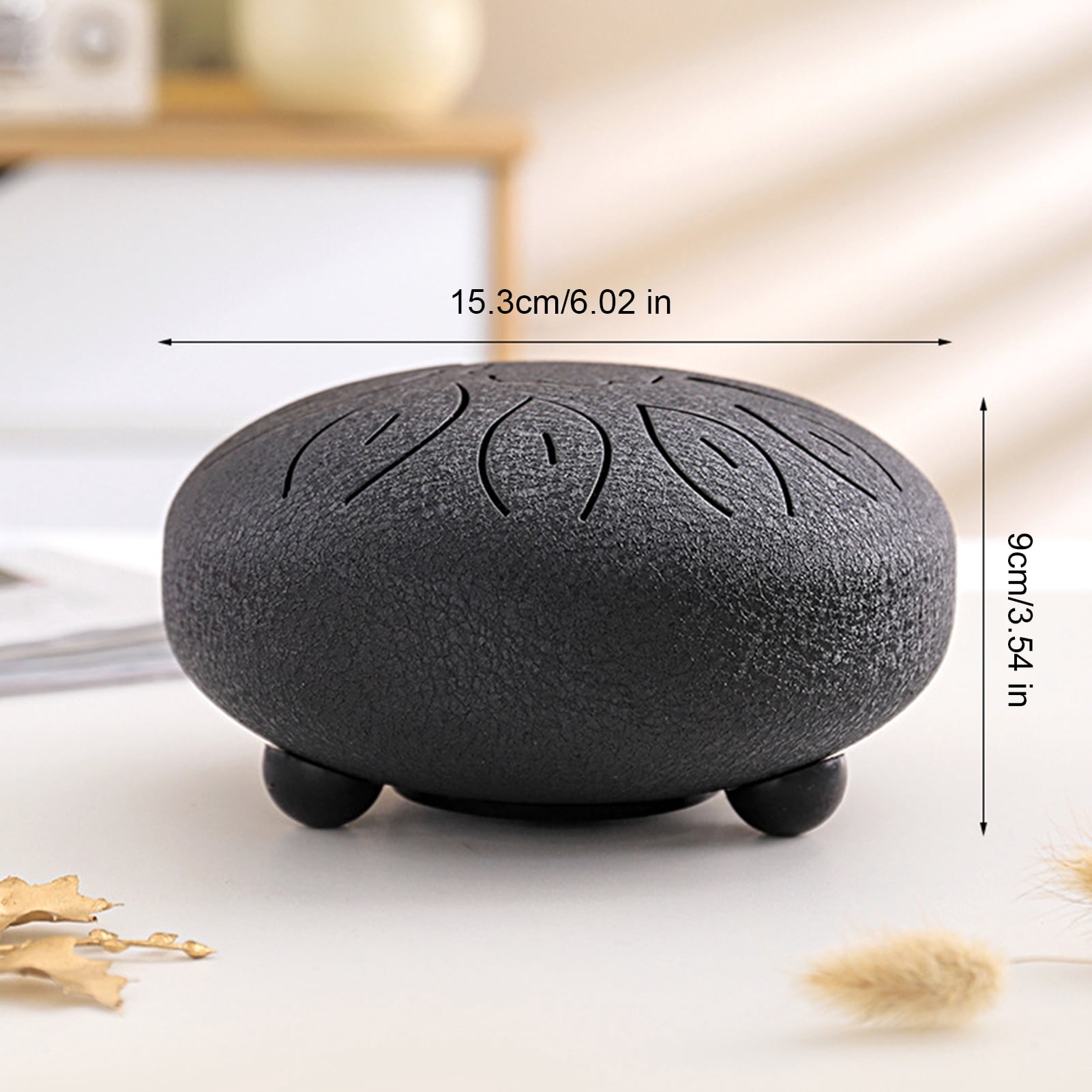 YIFAEUX 6-Inch Steel Tongue Drum with Mallets Note Stickers 11 Notes C Key Meditation Yoga Sound Therapy Hand Pan Drum Musical Percussion Instrument