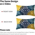 thumbnail image 4 of Navy Blue Yellow Pillow Covers 12x20 Teal Yellow Dahlias Flowers Throw Pillow Modern Farmhouse Rustic Lumbar Pillow Cases Set of 2 Home Decor for Living Room Bedroom Couch Cushion Outdoor, 4 of 6