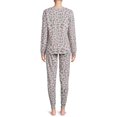 thumbnail image 3 of Catherine Malandrino Women's Long Sleeve French Terry Top and Pants Pajama Set, 2-Piece, 3 of 5