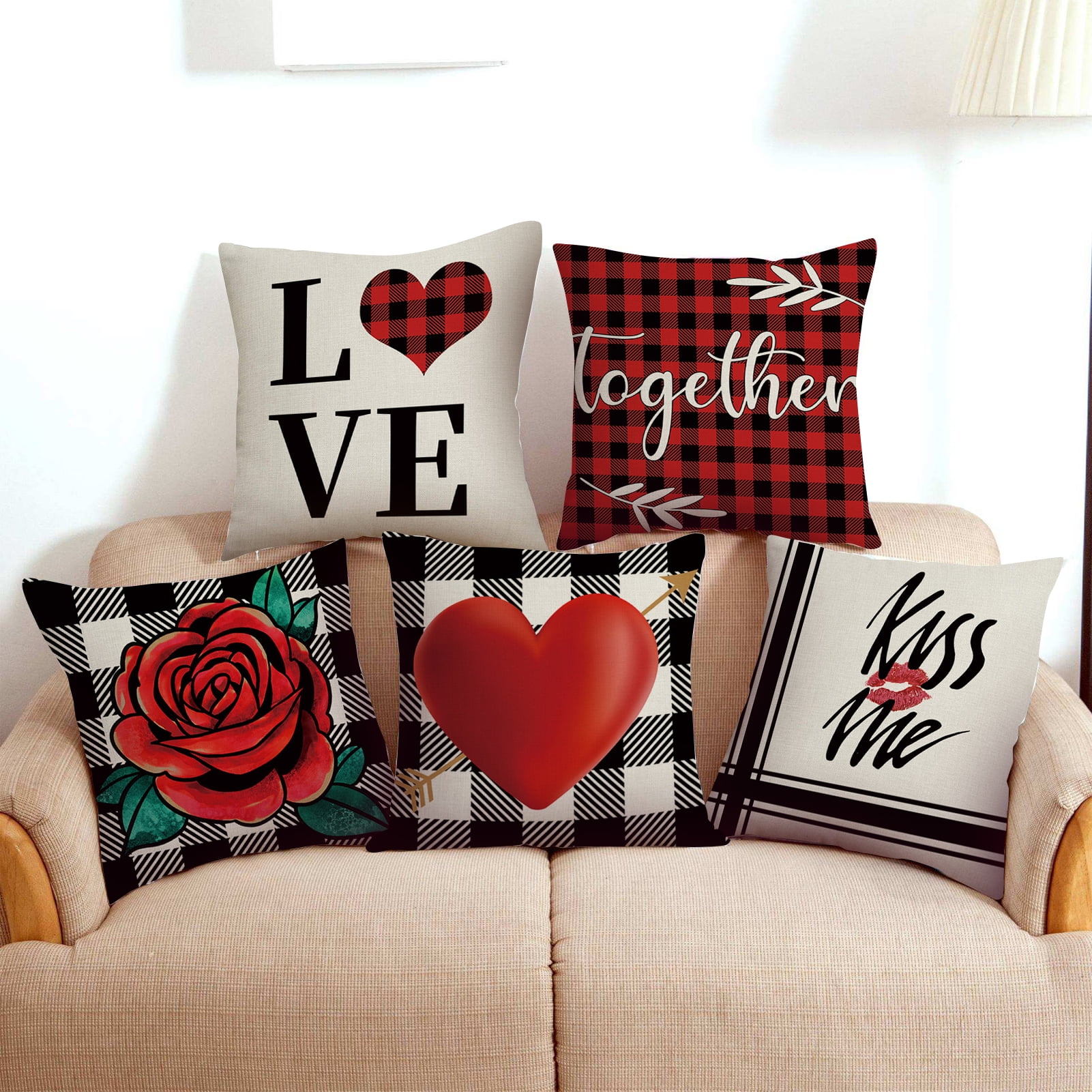 Travelwant Valentines Day Pillow Covers 18x18 inch Valentine