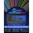 thumbnail image 2 of Wagpak RGB Lighting Wireless Ergonomic Keyboards,with Wrist Rest, Black, 2 of 8