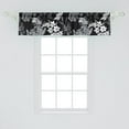 thumbnail image 2 of Retro Window Valance, Monochrome Flowers Leaves Pattern Floral Watercolor Dark Theme Ornament, Curtain Valance for Kitchen Bedroom with Rod Pocket, 54" X 18", Charcoal Grey and White, by Ambesonne, 2 of 2