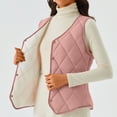 thumbnail image 2 of Women's Fleece Lined Sleeveless Vest Jacket, Stand Collar, Pink, Size XXXXL, 2 of 5