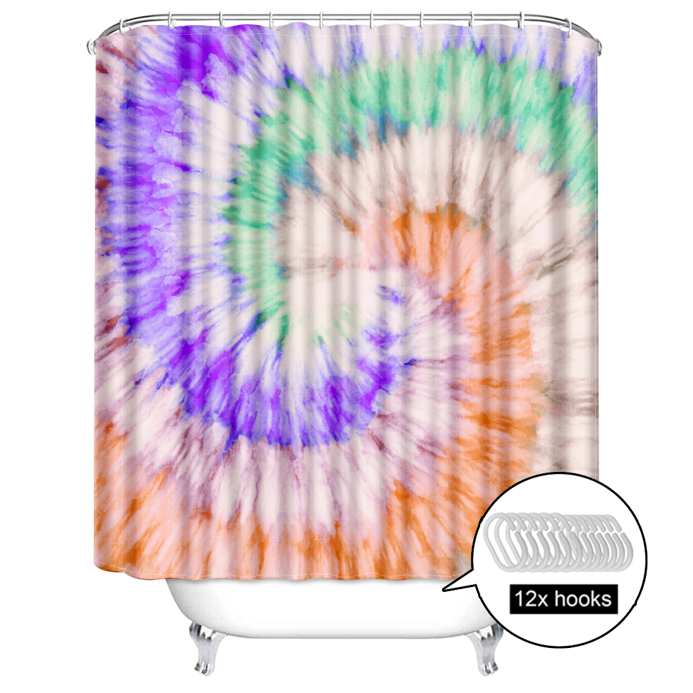 Modern Graffiti Tiedye Totem Fabric Shower Curtain for Home Bathroom