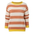 thumbnail image 4 of Daznico Womens Sweater,Women's Pullover Flower Long Sleeved Crew Neck Sweater-Orange-XL, 4 of 8