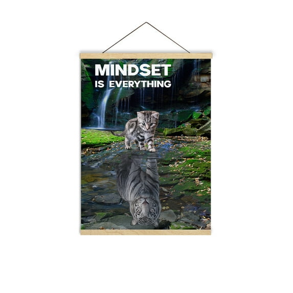 Awkward Styles Motivational Wall Art Inspirational Quotes Wall Art Motivational Wall Decor Inspirational Hanger Dowel Mindset is Everything Cat Hanger Dowel Quote Wall Art Office Prints