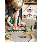 Tender Leaf Toys - Wild Pines Train Set - Stunning Wooden Lumberjack Style Toy Train Set for Age 3+