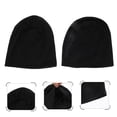 thumbnail image 2 of Miangastore 2Ensemble Bonnet Chaud pour Hommes Noir Polyester pour Tête et Oreilles, 2 of 8