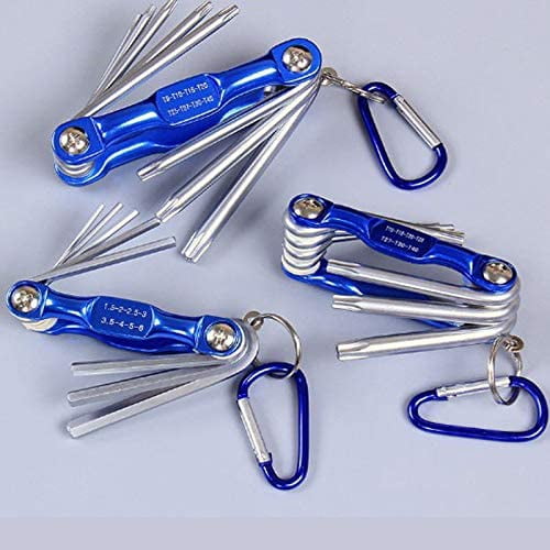 MKEUDQ-Folding Hex Key Wrench Metal Metric Allen Wrench Set Hexagonal Screwdriver Hex Key Heavy Duty Adjustable Wrench Multifunction Repair Tool