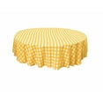 thumbnail image 2 of LA Linen TCcheck72R-DrkYellowK47 Polyester Gingham Checkered Tablecloth, White & Dark yellow - 72 in. Round, 2 of 3