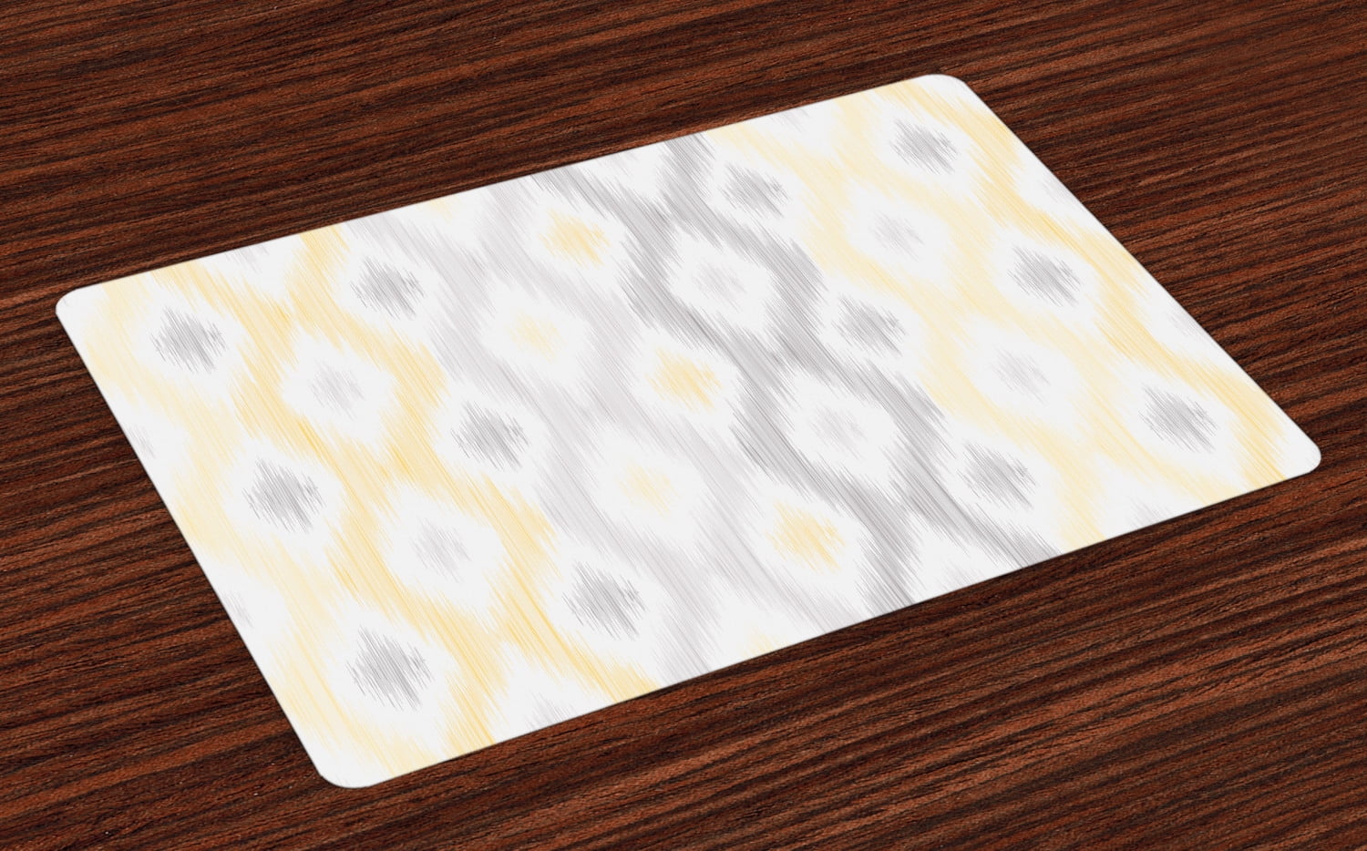 Grey and Yellow Placemats Set of 4 Sketchy Hand Drawn Abstract Chain