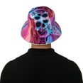 thumbnail image 5 of Xecao Neon Skull With Milkshake Print Men and Women Night Reflective Hat Runner Cap Visor Bucket Hat Boonie Cap, 5 of 6