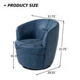 thumbnail image 2 of UIXE Swivel Accent Chair Faux Leather Barrel Chair Upholstered Armchair for Living Room Modern Round Arm Club Chair, Navy, 2 of 6