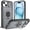 Gray, variant on Decase for iPhone 15 Heavy Duty Case,Rugged 360° Rotate Ring Kickstand Phone Cover with Sliding Lens Cover,Shockproof Privacy Lens Cover Hard Shell,Red