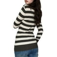 thumbnail image 3 of Liacowi Women Juniors Sweater Stripe Long Sleeve Pullover Slim FitJumpers Tops Loose Knitwear for Teen, 3 of 6