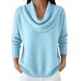 thumbnail image 2 of UrbanFashion Women’s Elegant Cowl Collar Knit Sweater Casual Stylish Pullover Top, 2 of 7