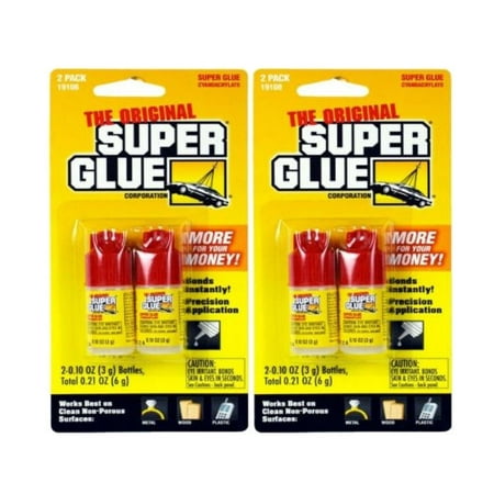 4 Pack Original Super Glue, 0.10 oz each