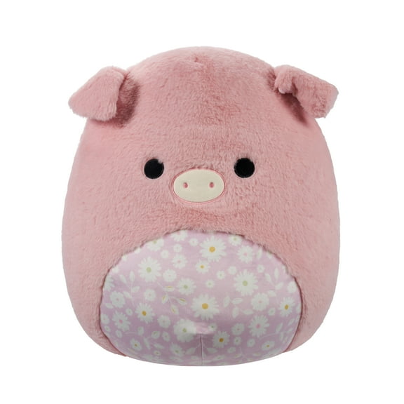 Squishmallows Fuzzamallow 12” Peter The Pink Pig With Floral Belly - Easter Plush Toy