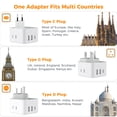 thumbnail image 2 of Kit adaptador de enchufe de viaje TESSAN para Europa, Reino Unido e India con USB, 2 of 6