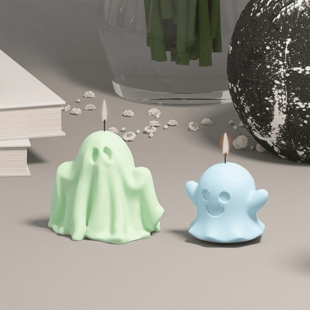 Halloween 3D Ghost Silicone Mold Epoxy Resin Ghost Mould Ghost Candle Mold