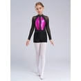 thumbnail image 6 of Aislor Kids Girls Shiny Rhinestones Gymnastic Long Sleeve Leotard with Shorts Skating Dancewear Hot Pink 8, 6 of 7