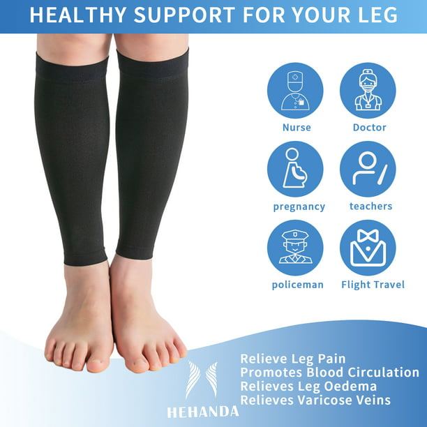 Hoshea Calf Compression Sleeves For Men & Women (20-30mmHg) - Leg  Compression Sleeve - Footless Compression Socks for Shin Splint &Varicose  Vein 