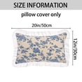 thumbnail image 7 of Unique Bargains Set of 2 Leaf Print Pillow Covers with Ruffled Trim Blue 20" x 12", 7 of 7
