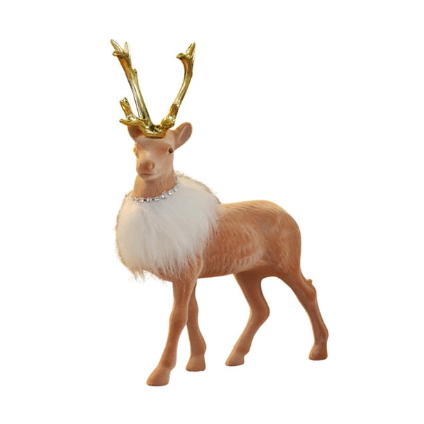 Estatua de reno de Navidad, decoración navideña, coleccionable, figura de alce de Navidad para 20cm x 28cm