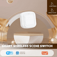 thumbnail image 3 of Tuya WiFi Button Scene Switch Wireless Smart Light Wall Switch Low Power Consumption No Wiring for One Tap to Run,1 x Smart Wireless Switch,White, 3 of 8