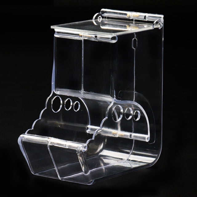 Hamster Food Feeder Clear Refillable Hamster Food Dispenser Small Animal Feeder