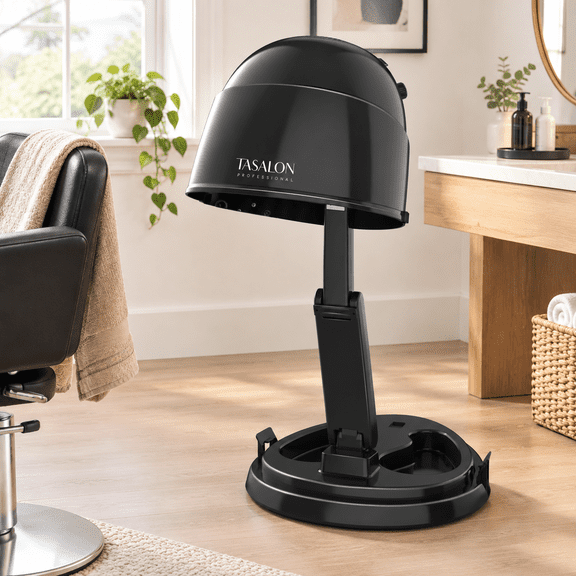 Portable Height Adjustable Hooded Hair Dryer Black