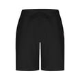 thumbnail image 4 of pstuiky Pantalones cortos para hombre, Pantalones cortos de playa de lino con cintura elástica y bolsillo de color liso para hombre Pantalones cortos deportivos para hombre, 4 of 6
