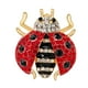 thumbnail image 3 of Broche de mariquita con cristales de estrás, pin de solapa de mariquita esmaltado, elegante ramillete rojo, 3 of 8