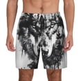thumbnail image 2 of Picia Majestic Wolf Landscape pattern Mens Swim Trunks with Compression Liner Stretch Beach Shorts Quick Dry with Zipper Pockets No-Chafing Board Shorts-XX-Large, 2 of 9