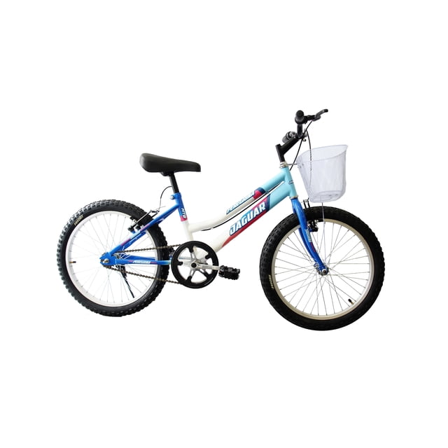 bicicleta infantil para niña black panther rodada 20 blanco Bicicleta infantil Azul rodada 20 con cuadro de acero de alta resistencia, transmisión 1 velocidad, asiento vinil anatómico, frenos V‑Brake, ruedas estabilizadoras y canasta frontal; ideal para paseos recreativos y aprendizaje.