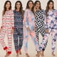 thumbnail image 2 of Conjunto de pijamas con estampado para mujer, ropa de estar por casa, traje de casa con teñido anudado, para otoño, Halloween y Navidad, 2 of 4