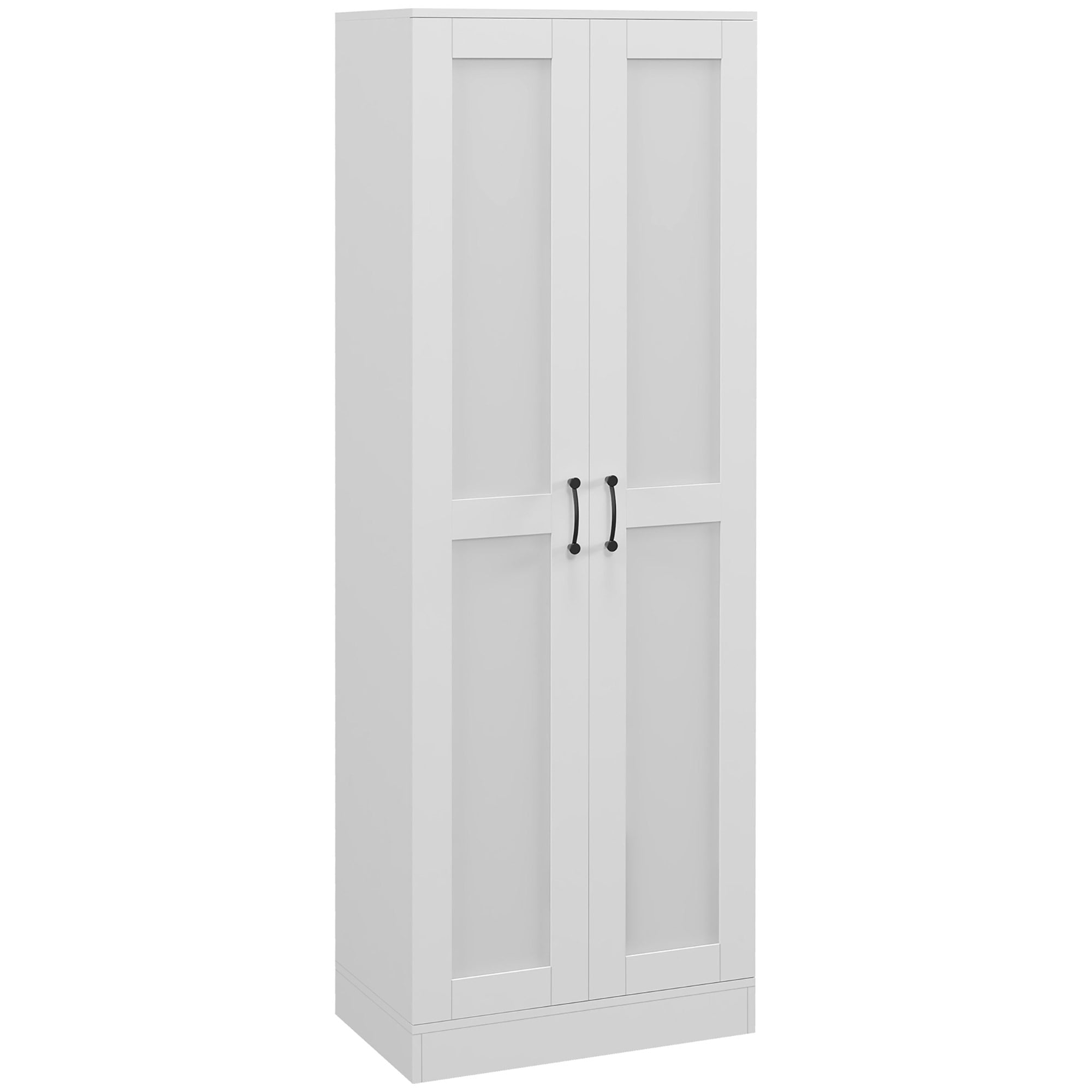 HOMCOM Storage Cabinet, Adjustable Shelves, Pantry Cupboard, White