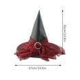 thumbnail image 4 of Hwkond Halloween Wizard Hat Halloween Witch Hat Vintage Cap Costume Accessories for Party Halloween Carnival Lace Decoration,Red, 4 of 5