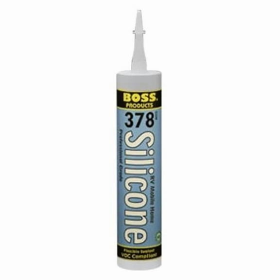 142290 10 oz Boss 378 Rv & Mobile Home Silicone Non-Sag Sealant, Black