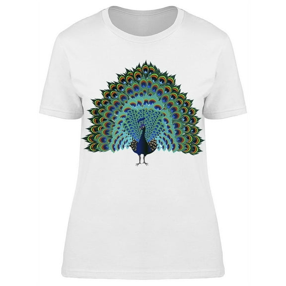 Peacock Green Tail T-Shirt Women -Image by Shutterstock, Female x-Large